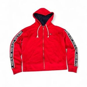 Tommy Hilfiger zip up hoodie red Sleeve logo
